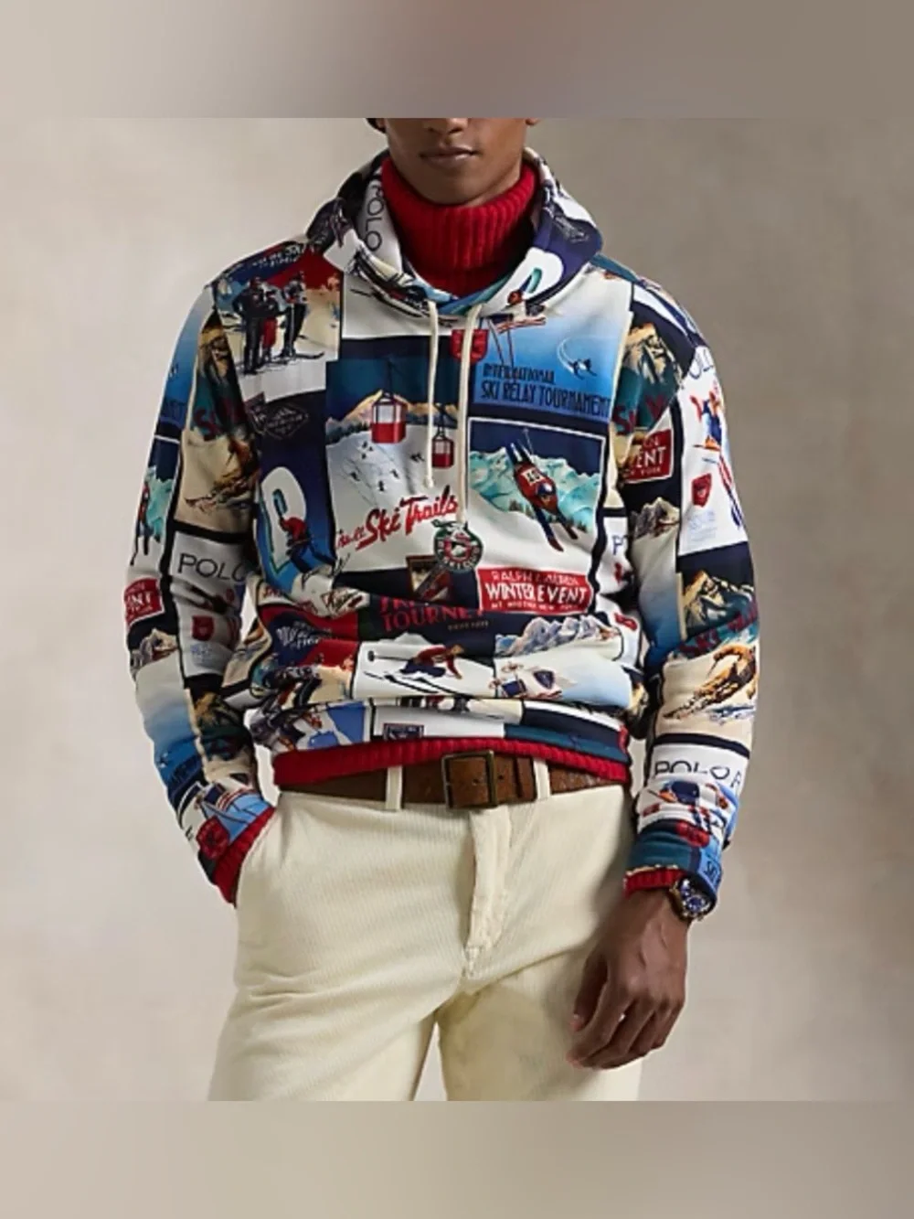 Polo Ralph Lauren Ski Patchwork Fleece Hoodie Sweatshirt NWT Sz XL $298 MSRP